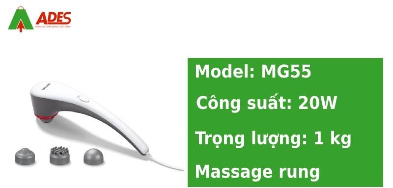 thong so may massage den hong ngoai Beurer MG55